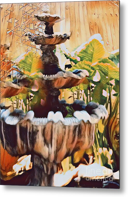 Fountain Of Change Metal Print featuring the digital art Fountain of Change by Karen Francis