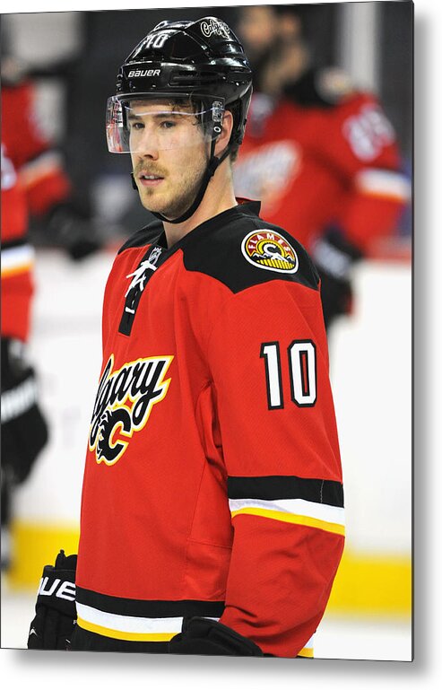 National Hockey League Metal Print featuring the photograph New Jersey Devils v Calgary Flames #2 by Dale MacMillan