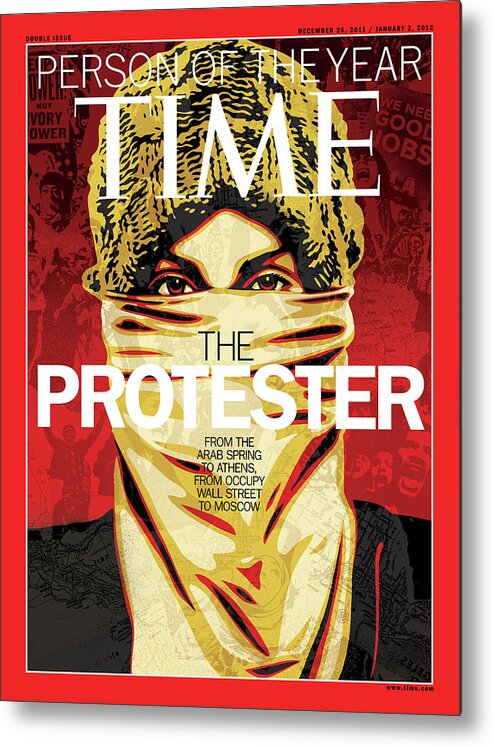 2011 Person Of The Year Metal Print featuring the photograph 2011 Person of the Year - The Protester by Photograph by Shepard Fairey for TIME