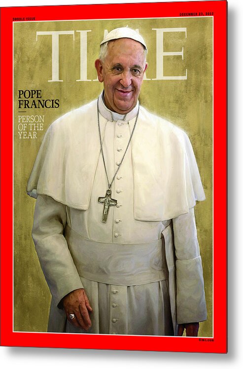2013 Metal Print featuring the photograph 2013 Person of the Year, Pope Francis by Portrait by Jason Seiler for TIME
