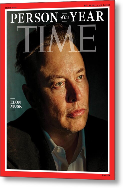 Time Person Of The Year Metal Print featuring the photograph 2021 Person of the Year - Elon Musk by Photograph by Mark Mahaney for TIME