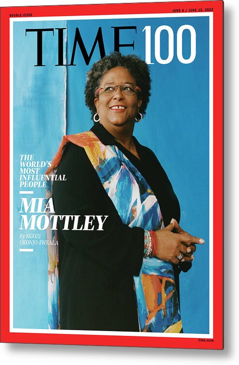 2022 Time100 Metal Print featuring the photograph 2022 TIME100 - Mia Mottley by Photograph by Camila Falquez for TIME