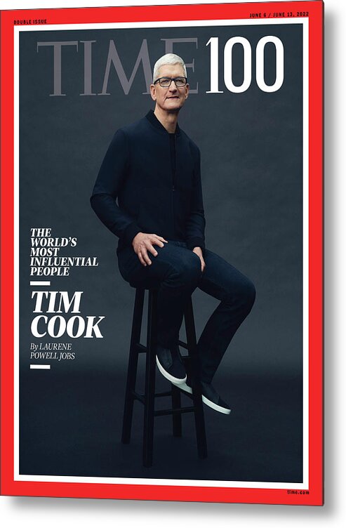 2022 Time100 Metal Print featuring the photograph 2022 TIME100 - Tim Cook by Photograph by Geordie Wood for TIME