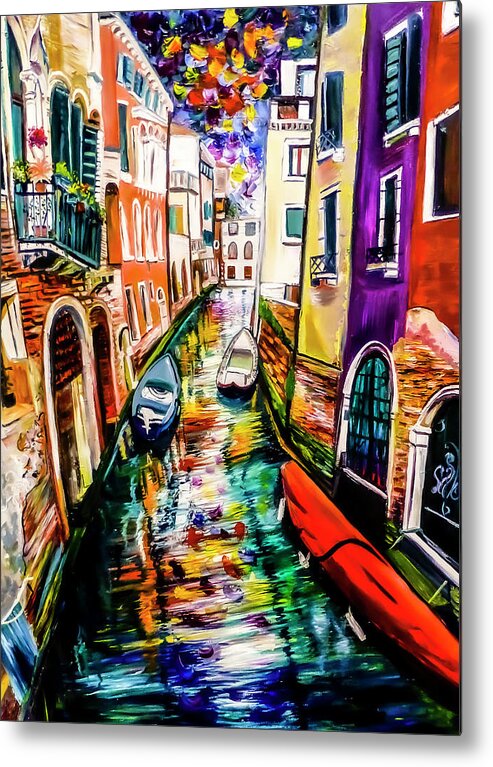 Colorful Metal Print featuring the painting 50 Hues of Venice by Rowan Lyford