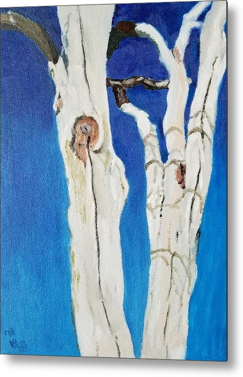 Tree Metal Print featuring the painting Abbie's Trees by Vera Smith