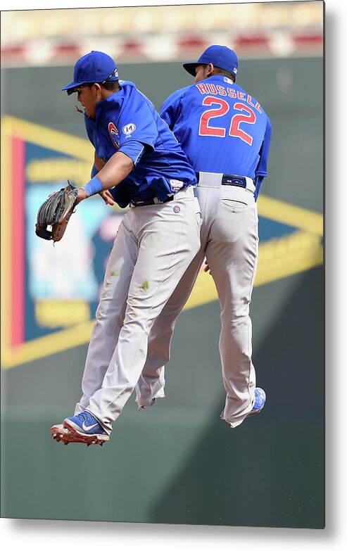 People Metal Print featuring the photograph Addison Russell and Starlin Castro by Hannah Foslien