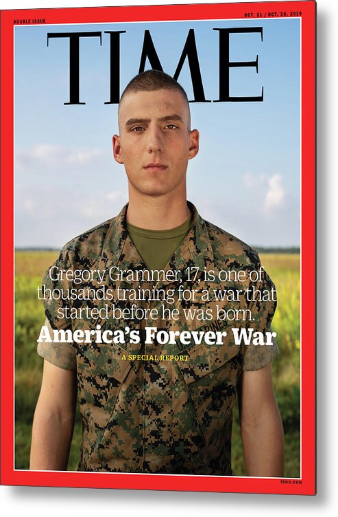 Time Metal Print featuring the photograph America's Forever War - Grammer by Photograph by Gillian Laub for TIME