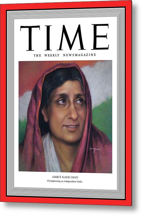 Time Metal Print featuring the photograph Amrit Kaur, 1947 by Painting by Cuong Nguyen