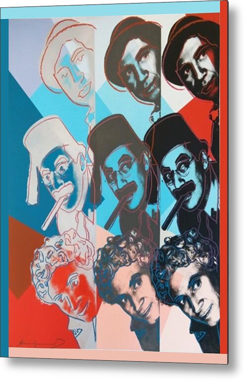Andy Warhol Metal Print featuring the photograph Andy Warhol The Marx Brothers by Rob Hans