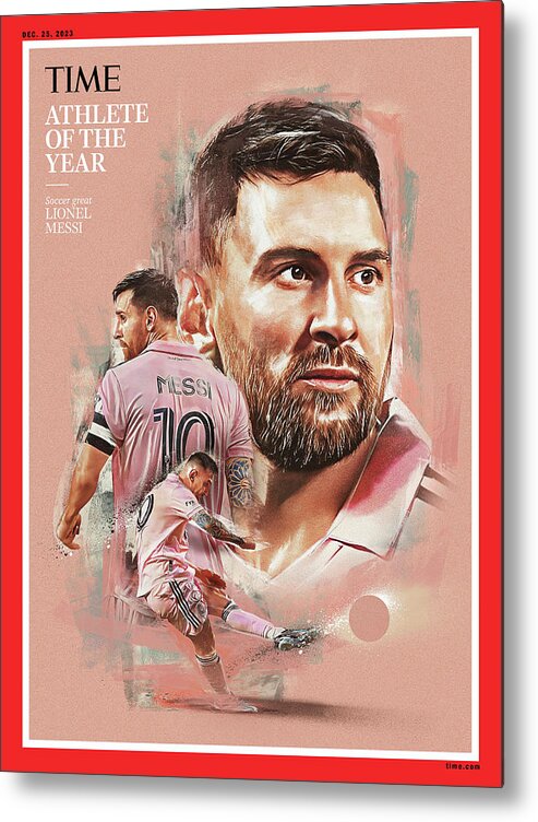 Lionel Messi Metal Print featuring the photograph Athlete of the Year-Lionel Messi by Neil Jamieson for Time