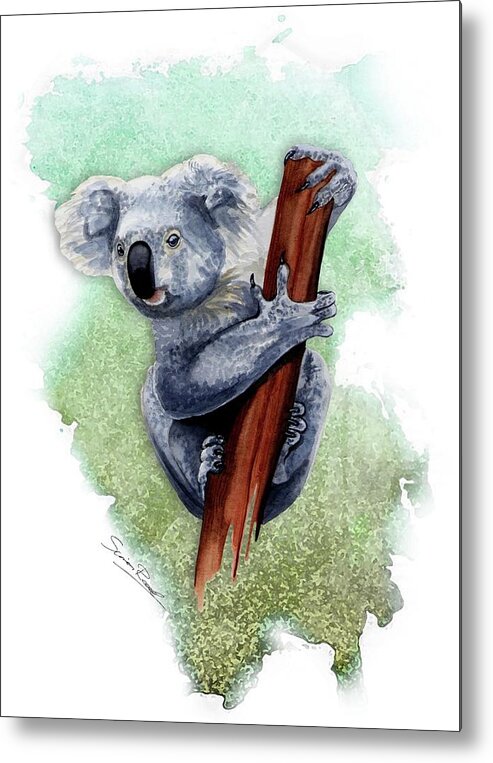 Art Metal Print featuring the painting Australian Koala by Simon Read