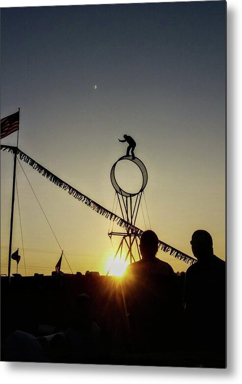 Carnival Metal Print featuring the photograph Balance in the sunset by Shalane Poole