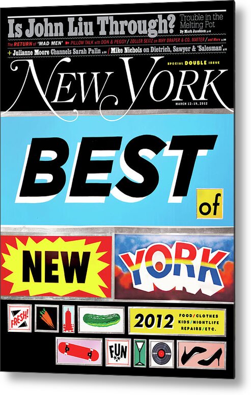 Illustration Metal Print featuring the digital art Best of New York 2012 by Steve Powers for ICY signs