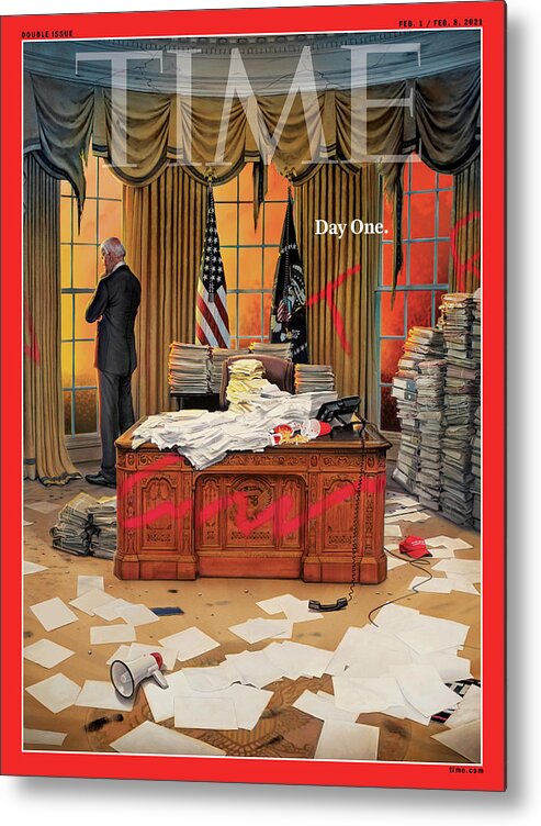President Joseph R. Biden Metal Print featuring the photograph Biden Presidency - Day One by Illustration by Tim O'Brien for TIME
