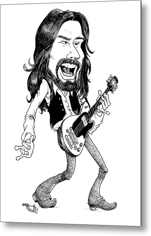 Caricature Metal Print featuring the drawing Bob Seger by Mike Scott