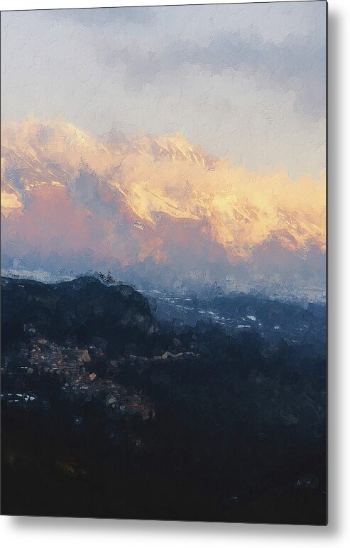 Landscape Of Italy Metal Print featuring the painting Caramanico, Italian Landscape - 02 by AM FineArtPrints