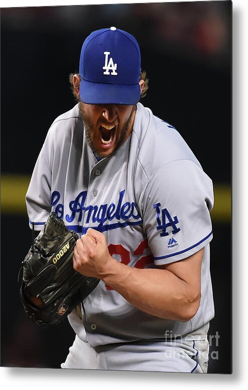 Three Quarter Length Metal Print featuring the photograph Clayton Kershaw and Nick Ahmed by Norm Hall