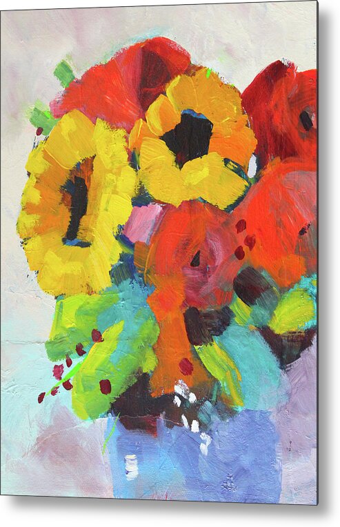 Colorful Blooms Metal Print featuring the painting Colorful by Nancy Merkle