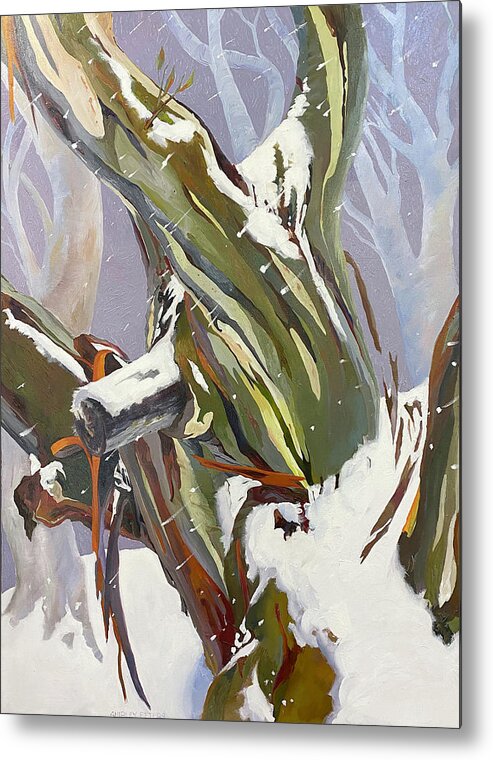 Snow Metal Print featuring the painting Come Back To Me by Shirley Peters
