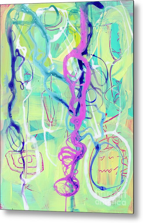 Modern Abstract Art Metal Print featuring the painting Contemporary Abstract - Crossing Paths No. 2 - Modern Artwork Painting No. 3 by Patricia Awapara