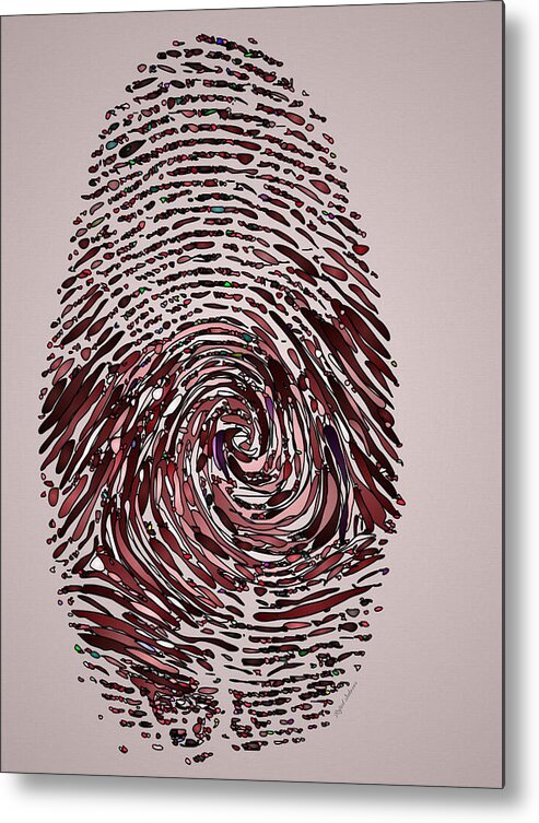 Abstract Metal Print featuring the painting Coronavirus Forever Fingerprint by Rafael Salazar