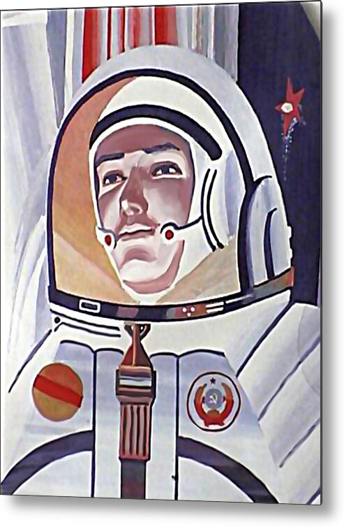 Cosmonaut Metal Print featuring the digital art Cosmonaut Inside Rocket by Long Shot