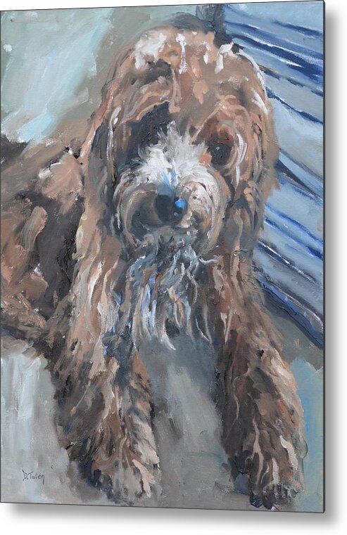 Paintings Metal Print featuring the painting Cute Cockapoo Painting by Donna Tuten