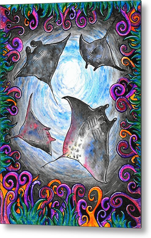 Rays Metal Print featuring the painting Dancing Rays by Gemma Reece-Holloway