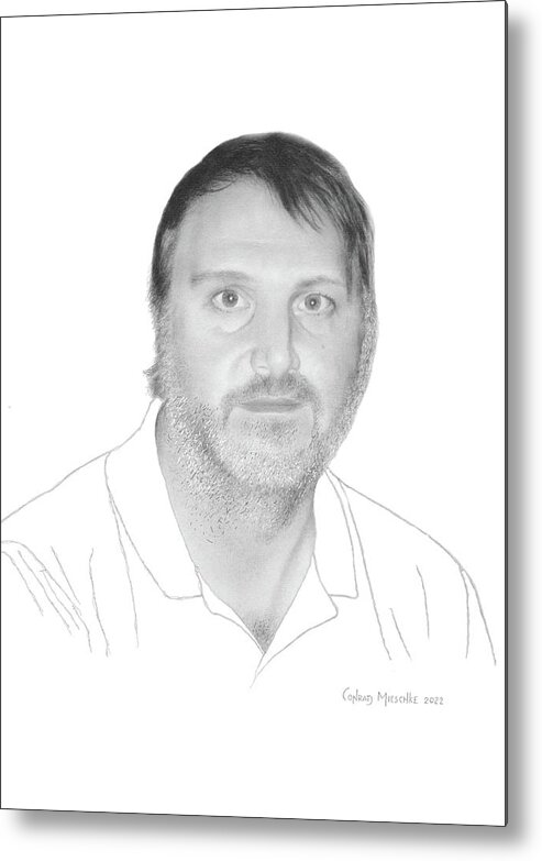 Portrait Metal Print featuring the drawing Dave by Conrad Mieschke