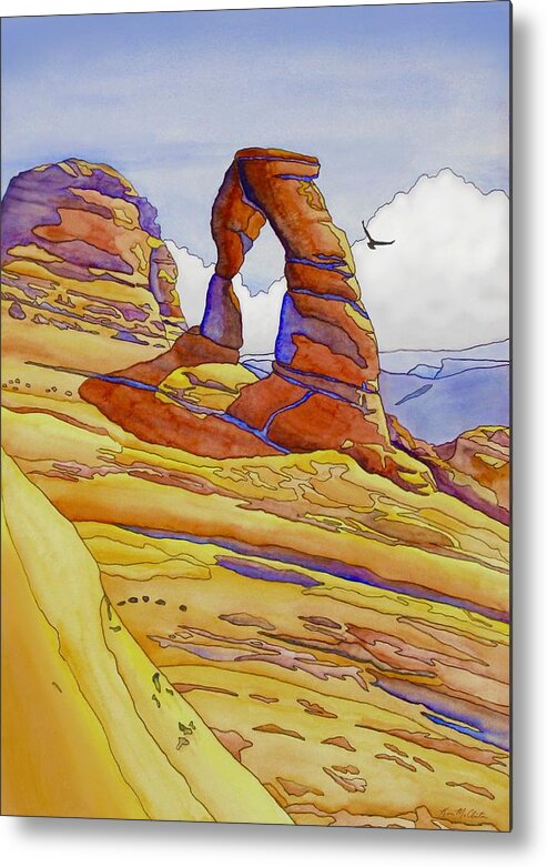 Kim Mcclinton Metal Print featuring the painting Delicate Arch by Kim McClinton