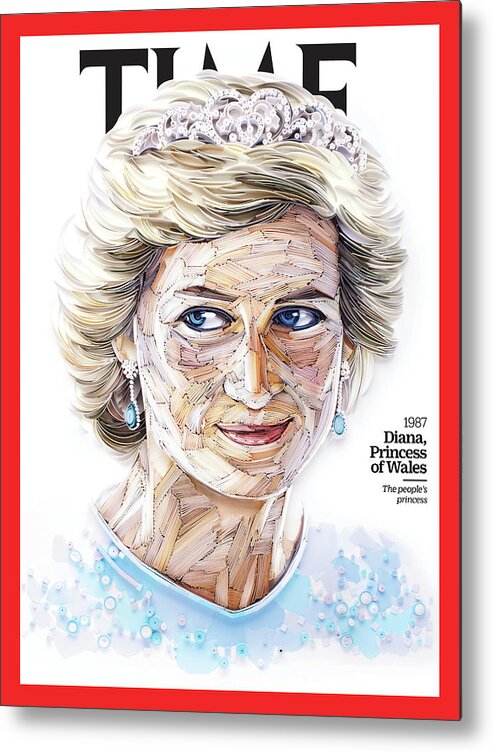 Time Metal Print featuring the photograph Diana, Princess of Wales, 1987 by Paper sculpture by Yulia Brodskaya for TIME