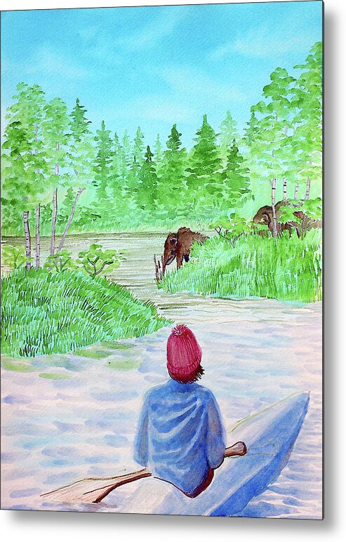 Forest Metal Print featuring the painting Discovery by Rohvannyn Shaw