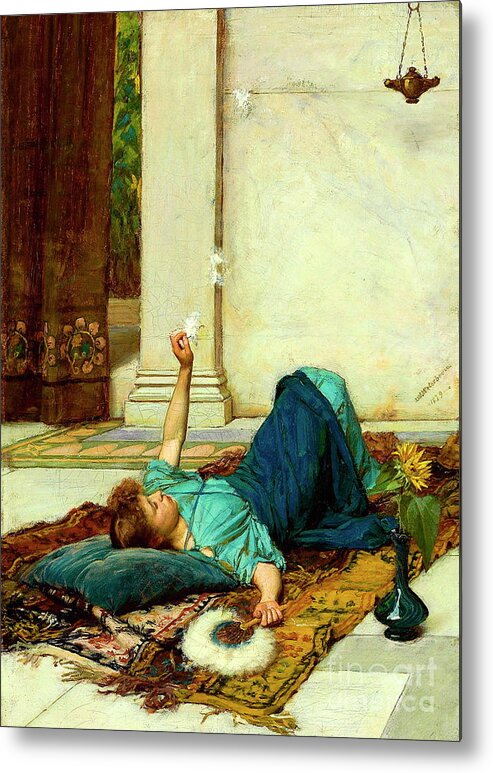 Dolce Far Niente Metal Print featuring the painting Dolce Far Niente by John William Waterhouse