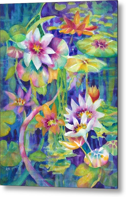 Lily Pond Metal Print featuring the painting Dreamscape by Ann Nicholson