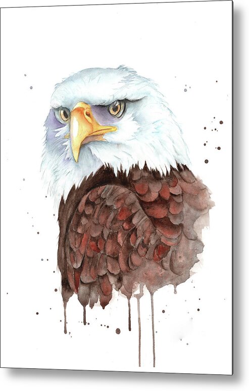 Eagle Metal Print featuring the painting Eagle Eyes by Jeanette Mahoney
