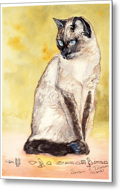 Siamese Cat Metal Print featuring the painting Eddie by Barbara F Johnson
