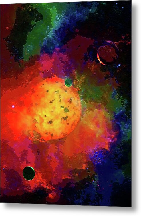 Mixed Media Metal Print featuring the digital art Emerging Planets by Don White Artdreamer