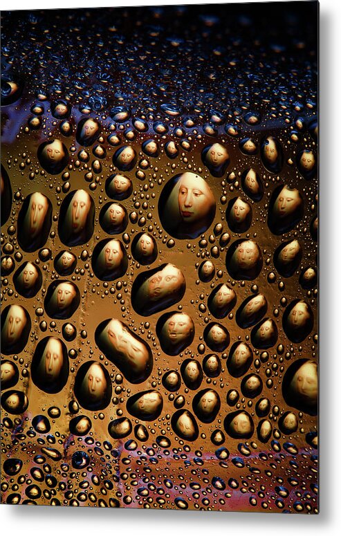 Macro Metal Print featuring the photograph Face in the Crowd by Jim Painter