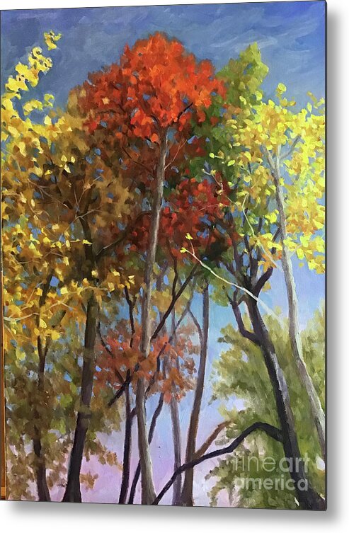 Fall Metal Print featuring the painting Fall Reds by Anne Marie Brown