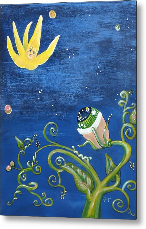 Surreal Metal Print featuring the painting Falling Star and Venus Eyesnap by Vicki Noble