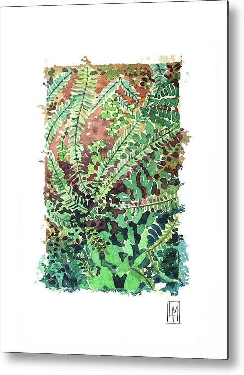 Ferns Metal Print featuring the painting Ferns by Luisa Millicent