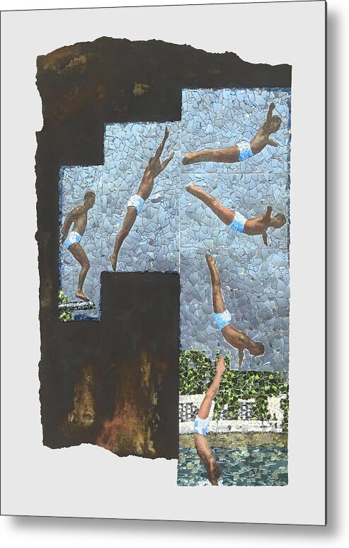 Mosaic Metal Print featuring the mixed media Fig. 60. The swan dive. by Matthew Lazure