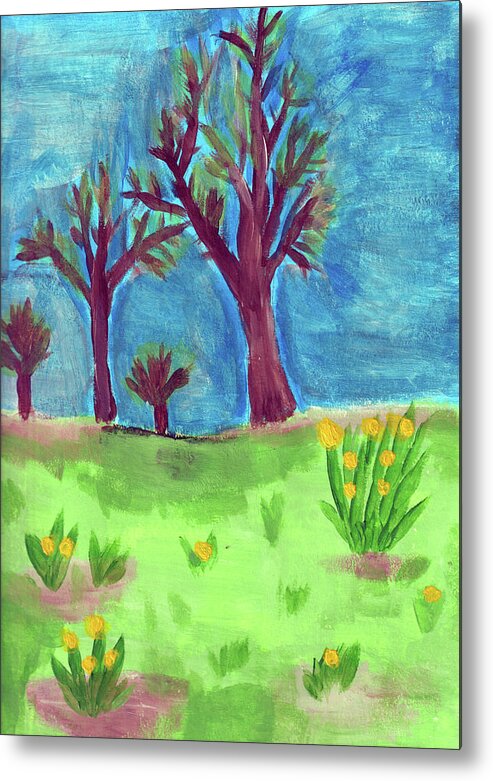 Spring Metal Print featuring the painting First Colors of Spring by Christopher Reed