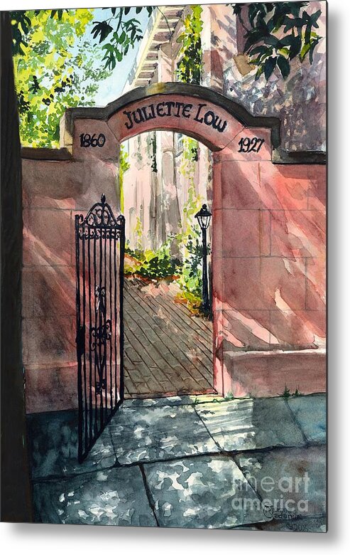 Savannah Metal Print featuring the painting First Headquarters Gate Entrance by Merana Cadorette