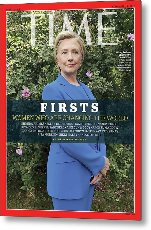 Time Firsts Metal Print featuring the photograph FIRSTS - Hillary Clinton by Photograph by Luisa Dorr for TIME
