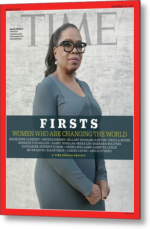 Firsts Metal Print featuring the photograph FIRSTS - Oprah Winfrey by Photograph by Luisa Dorr for TIME