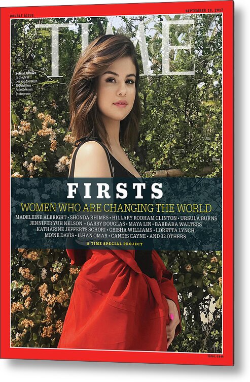 Selena Gomez Metal Print featuring the photograph Firsts - Women Who Are Changing the World, Selena Gomez by Photograph by Luisa Dorr for TIME