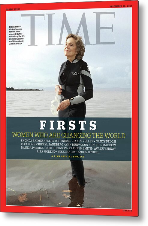 Marine Biologist Metal Print featuring the photograph Firsts - Women Who Are Changing the World, Sylvia Earle by Photograph by Luisa Dorr for TIME