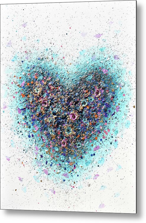 Heart Metal Print featuring the painting Floral Love by Amanda Dagg