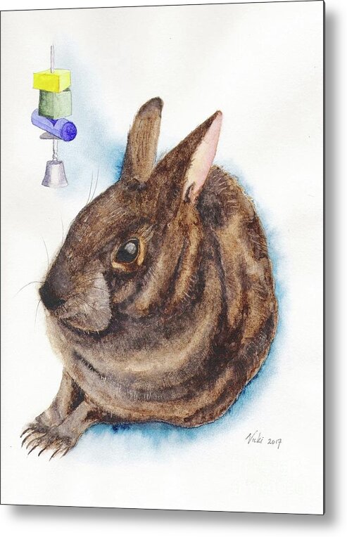 Rabbit Metal Print featuring the painting Florida Marsh Rabbit by Vicki B Littell